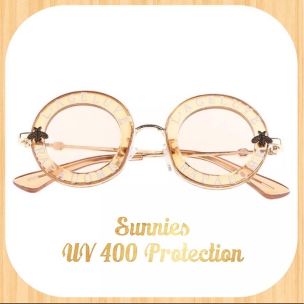 FUN FASHION SUNNIES SMALL FRAME, KIDS‎ OR PET SIZE CHAMPAGNE COLOR-NEW